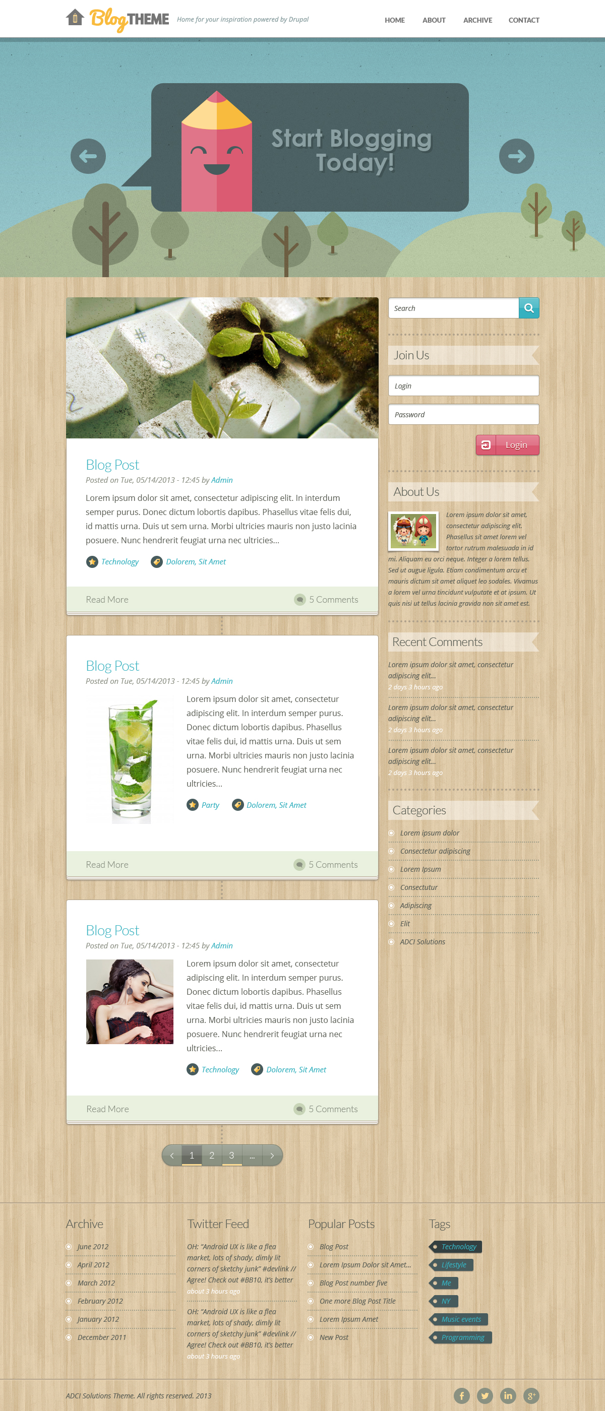 Responsive blog theme