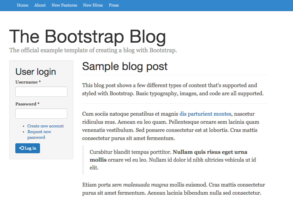 Bootstrap Blog