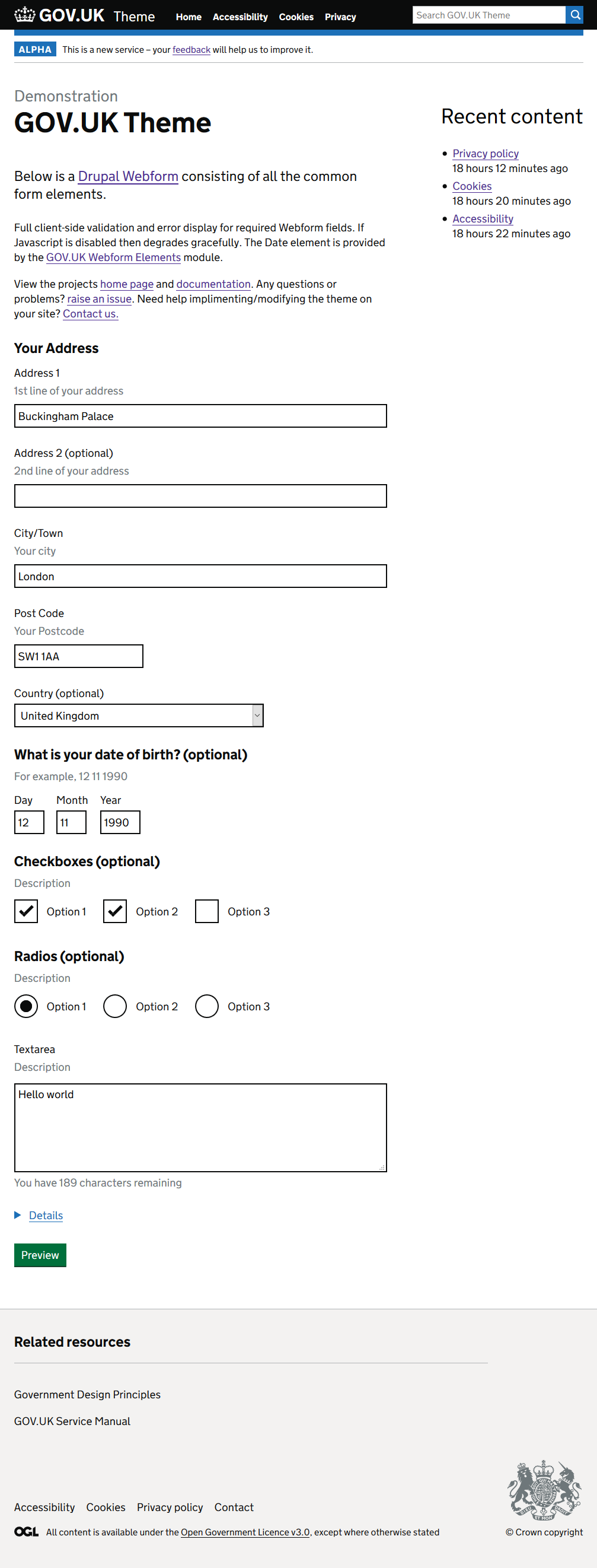 GOV.UK Theme